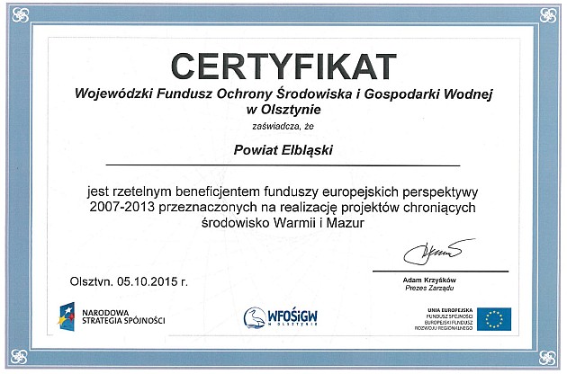 Zdjęcie numer 1 w artykule: Powiat z certyfikatem