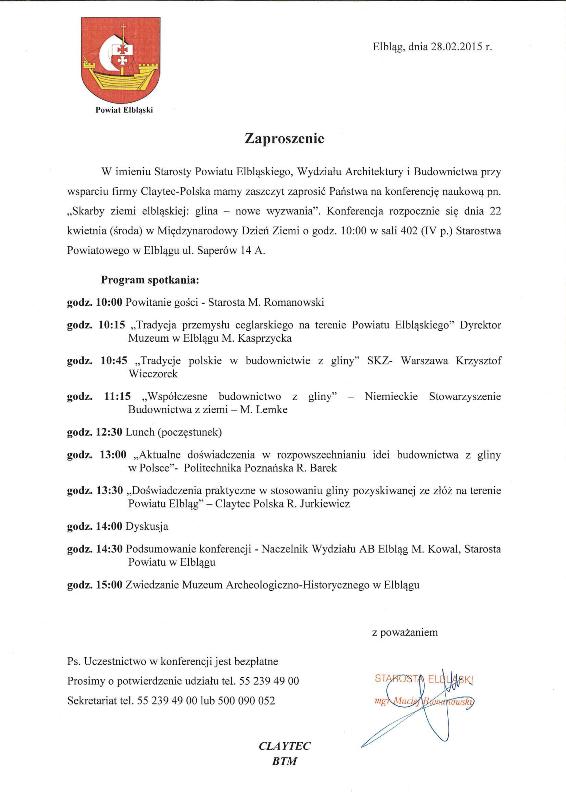 Zdjęcie numer 1 w artykule: Zaproszenie na konferencję pn. Skarby ziemi elbląskiej: glina - nowe wyzwania